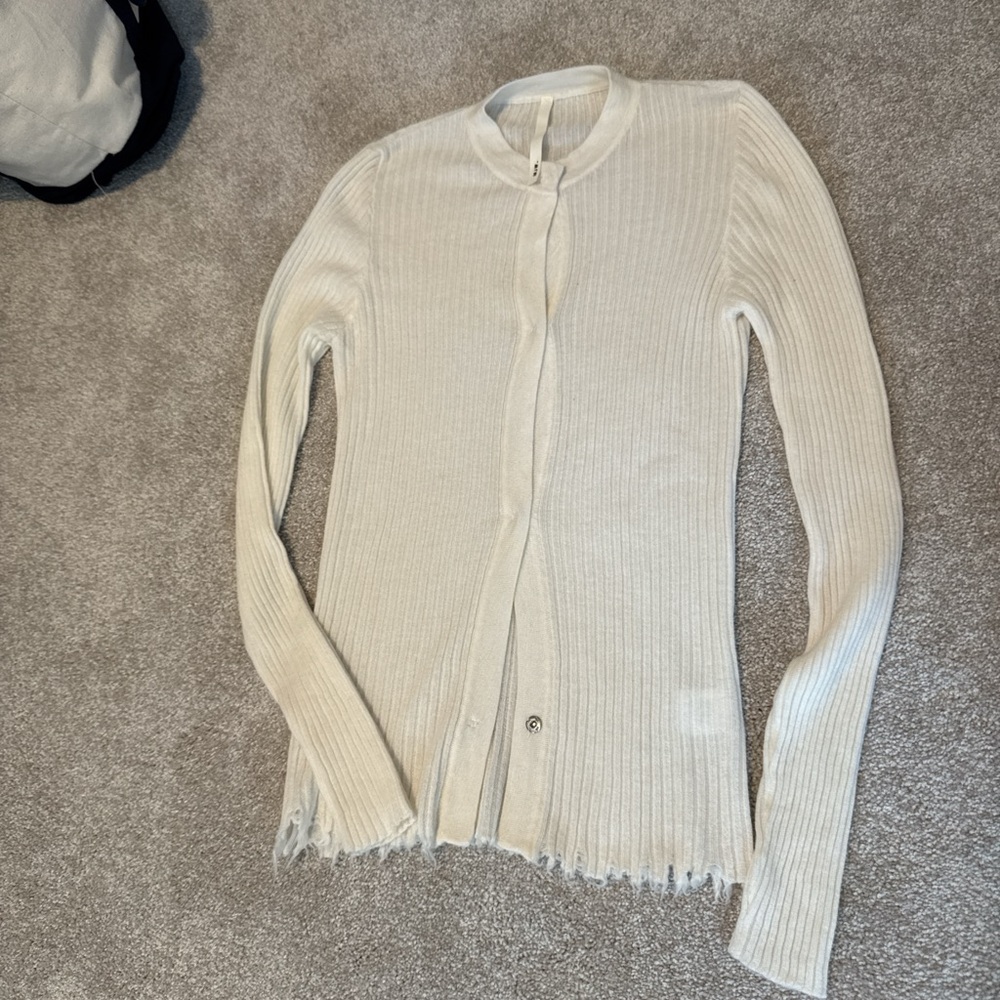 100% cashmere MJM cream button cardigan
